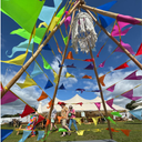 Recycled bunting suitable for decorative use