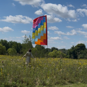 Festival flag designed to move naturally in the wind