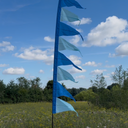 Festival flag adding colour to open outdoor space