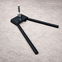 Car base for festival flag pole using vehicle weight