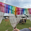 Decorative bunting made from recycled materials