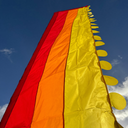 Statement festival flag with lightweight recycled fabric