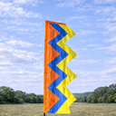 Festival flag in bold colour designed for outdoor use