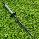 Ground spike base for securing festival flags on grass