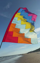 Detail of stitching on festival flag