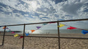 Bunting flags set against a beach background