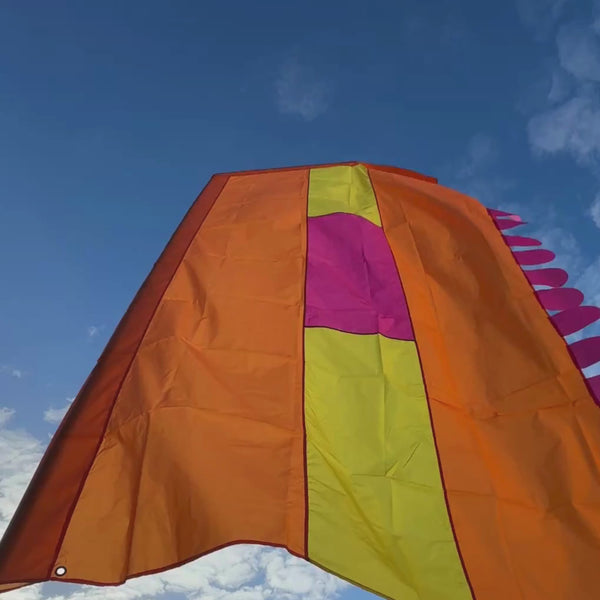 Vertical flag design suitable for festivals and events