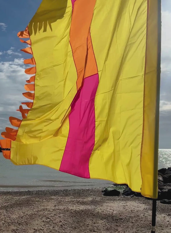 Eco-conscious festival flag designed for reuse